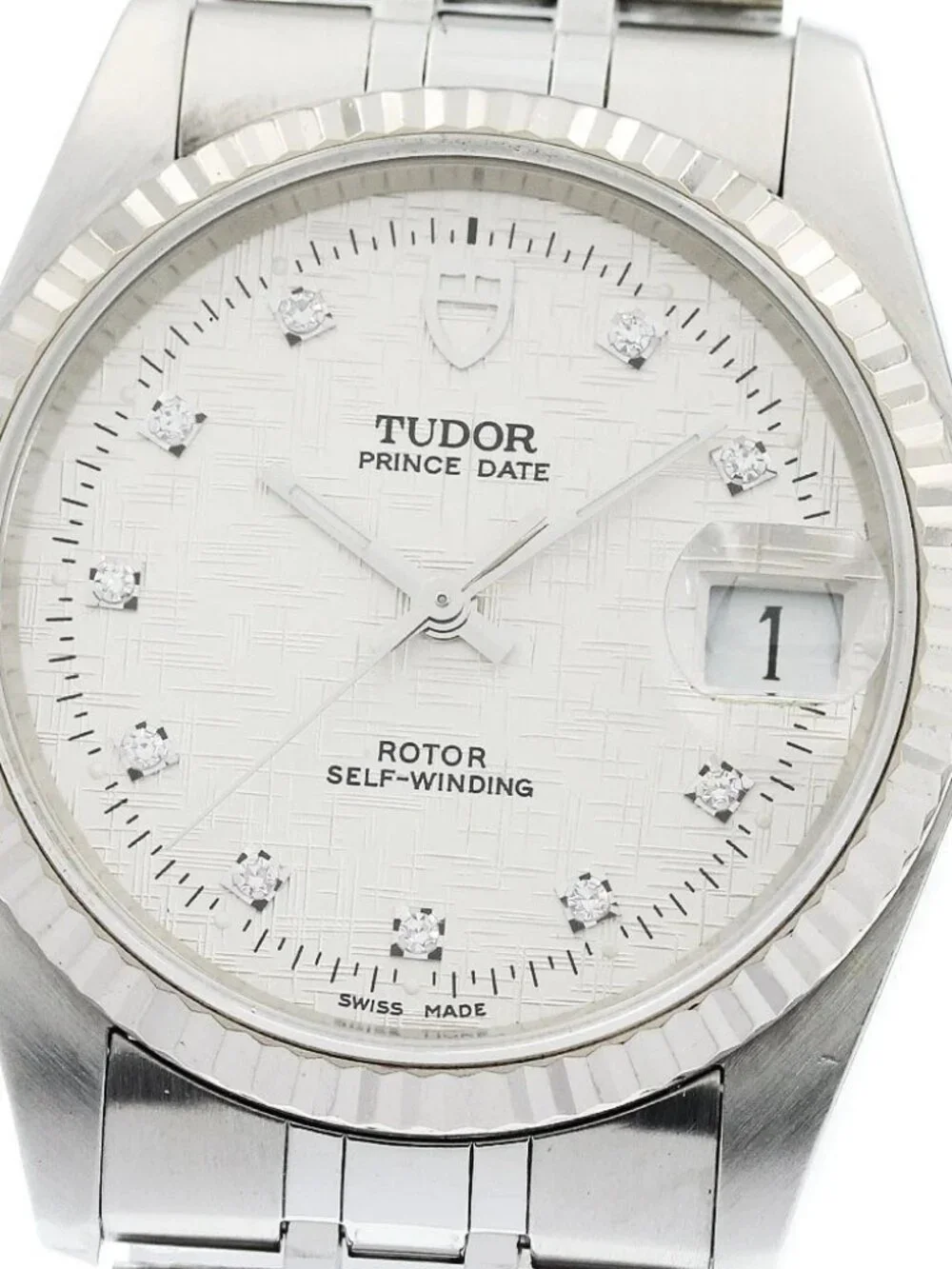 TUDOR Prince Date Diamond WG Bezel Automatic Men's Watch_962017